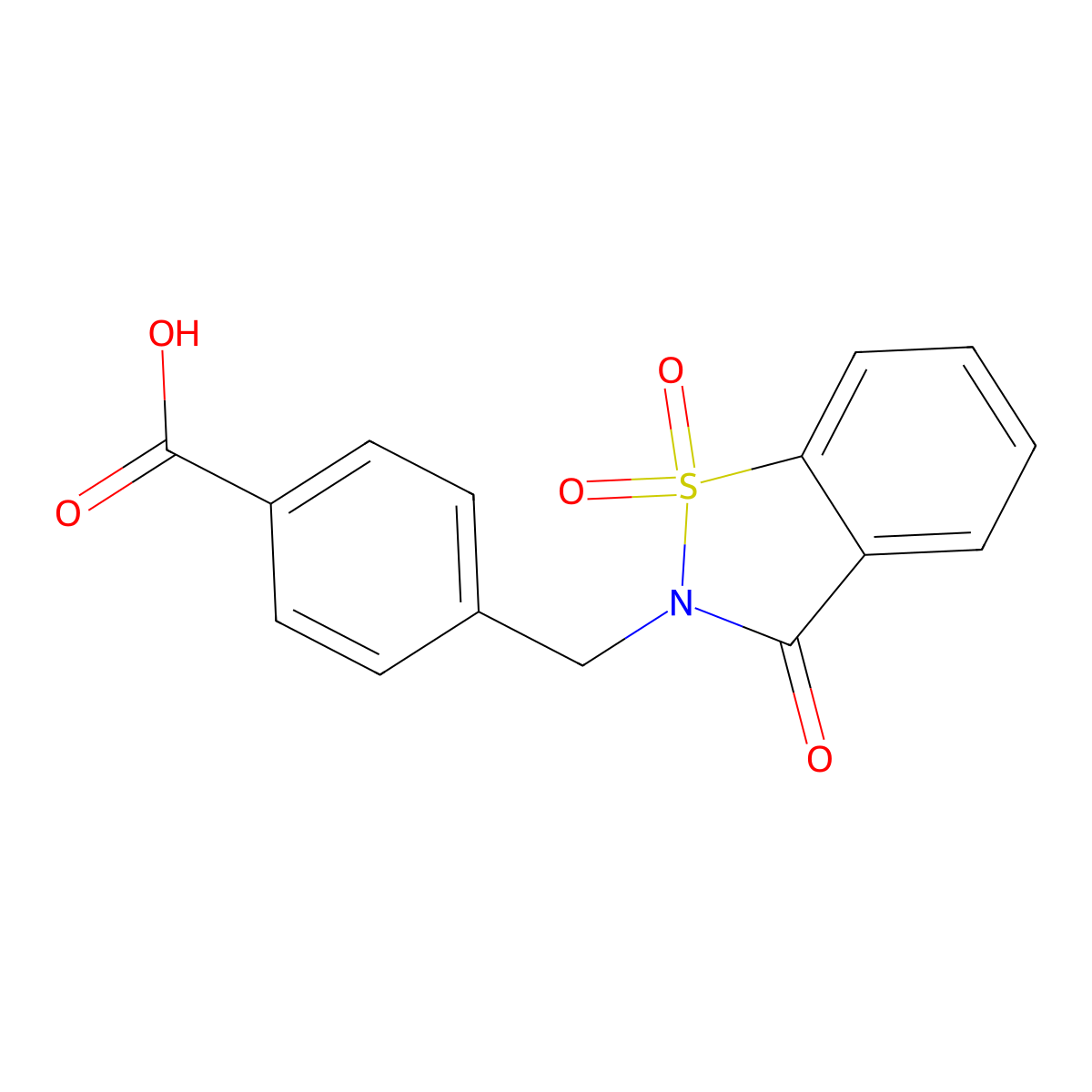 4-[(1,1-dioxido-3-oxo-1,2-benzisothiazol-2(3H)-yl)methyl]benzoic acid molecular structure, CAS 694473-93-3