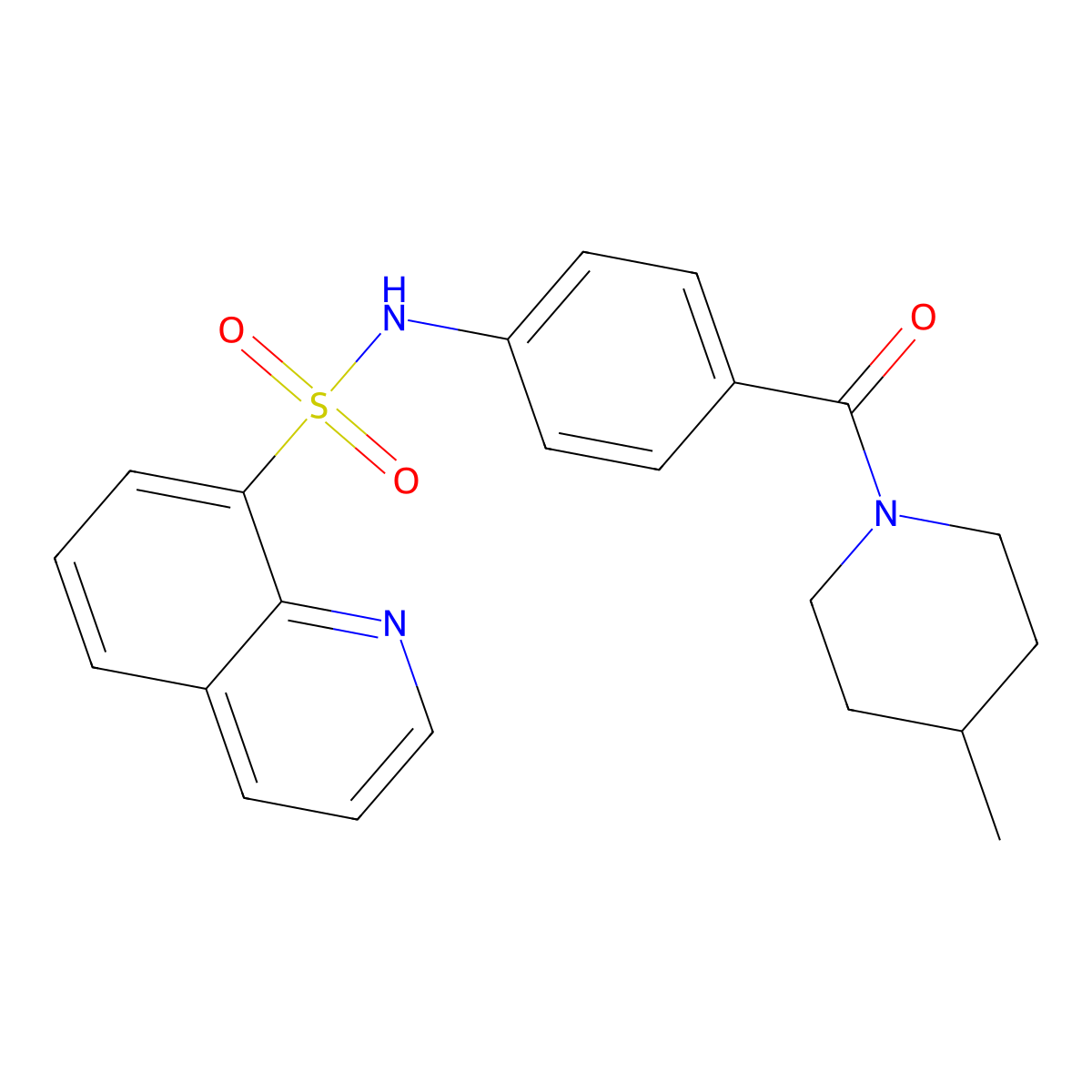 N-[4-(4-methylpiperidine-1-carbonyl)phenyl]quinoline-8-sulfonamide molecular structure, CAS 694474-29-8