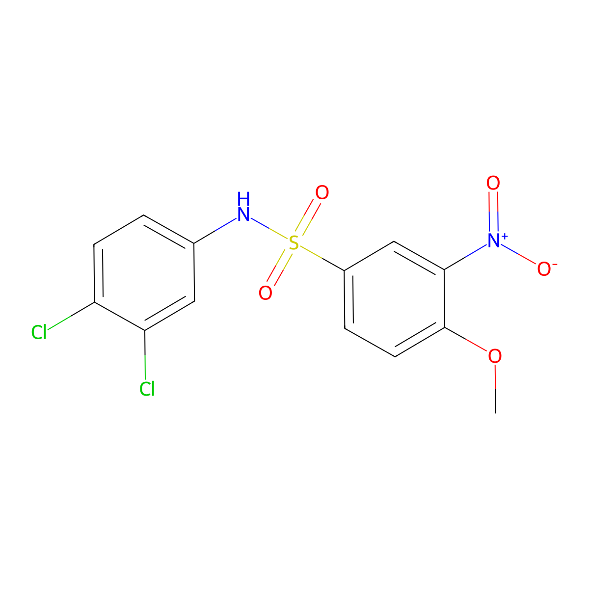 N-(3,4-dichlorophenyl)-4-methoxy-3-nitrobenzenesulfonamide molecular structure, CAS 694474-33-4