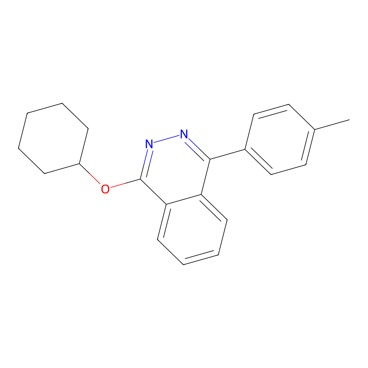 1-Cyclohexyloxy-4-(4-methylphenyl)phthalazine molecular structure, CAS 694474-51-6