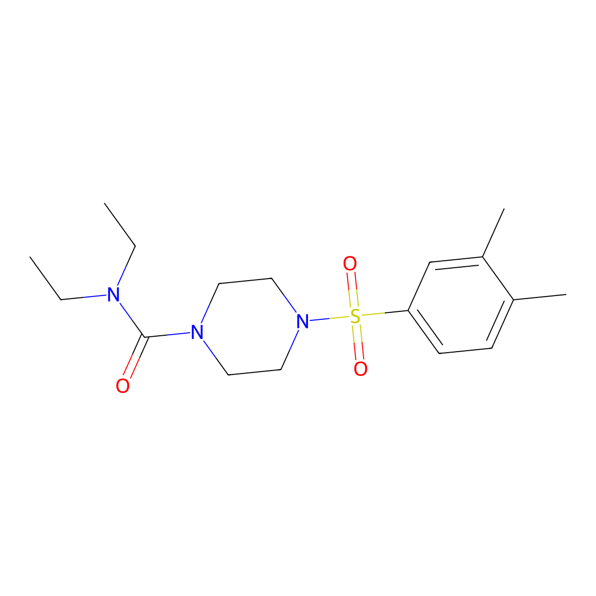 4-[(3,4-dimethylphenyl)sulfonyl]-N,N-diethyl-1-piperazinecarboxamide molecular structure, CAS 694474-83-4