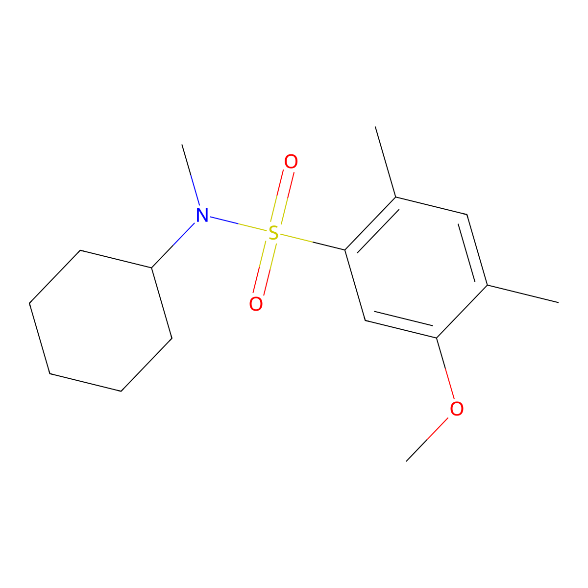 N-cyclohexyl-5-methoxy-N,2,4-trimethylbenzenesulfonamide molecular structure, CAS 694475-75-7