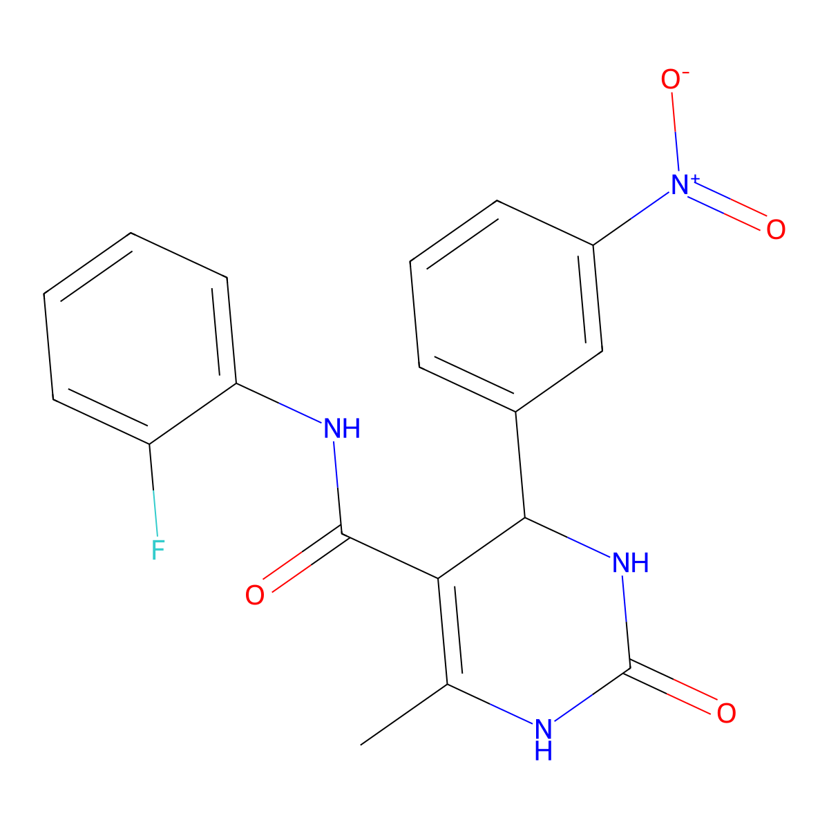 N-(2-fluorophenyl)-6-methyl-4-(3-nitrophenyl)-2-oxo-1,2,3,4-tetrahydropyrimidine-5-carboxamide molecular structure, CAS 694475-79-1