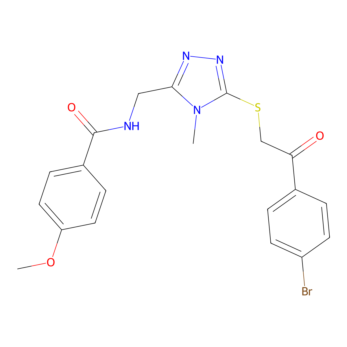 N-[(5-{[2-(4-bromophenyl)-2-oxoethyl]sulfanyl}-4-methyl-4H-1,2,4-triazol-3-yl)methyl]-4-methoxybenzamide molecular structure, CAS 694476-53-4