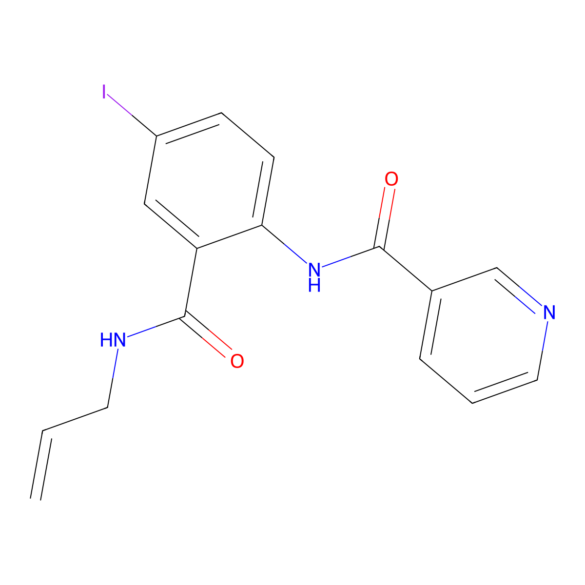 N-[4-iodo-2-(prop-2-enylcarbamoyl)phenyl]pyridine-3-carboxamide molecular structure, CAS 694476-95-4