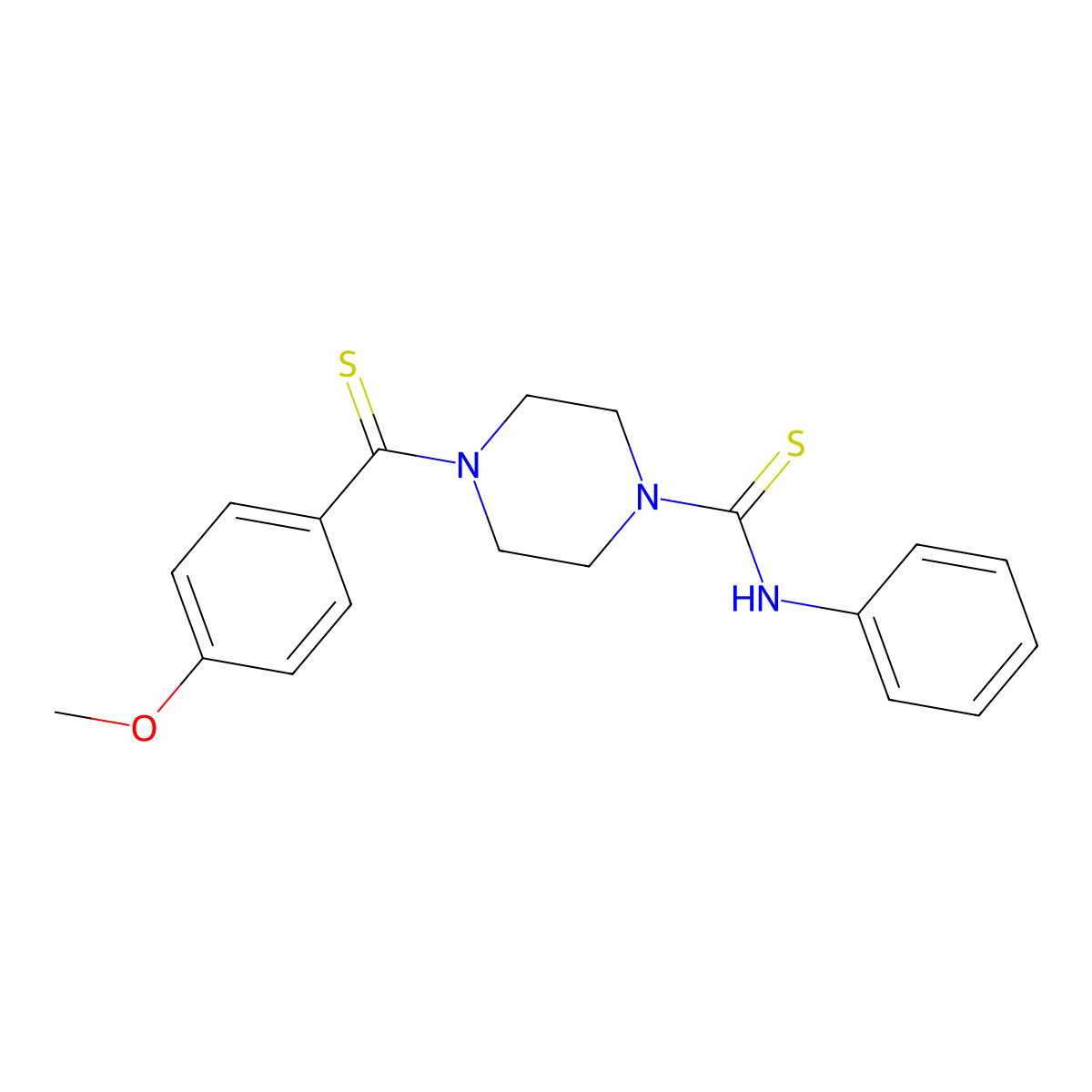 4-(4-methoxybenzenecarbothioyl)-N-phenylpiperazine-1-carbothioamide molecular structure, CAS 694477-11-7