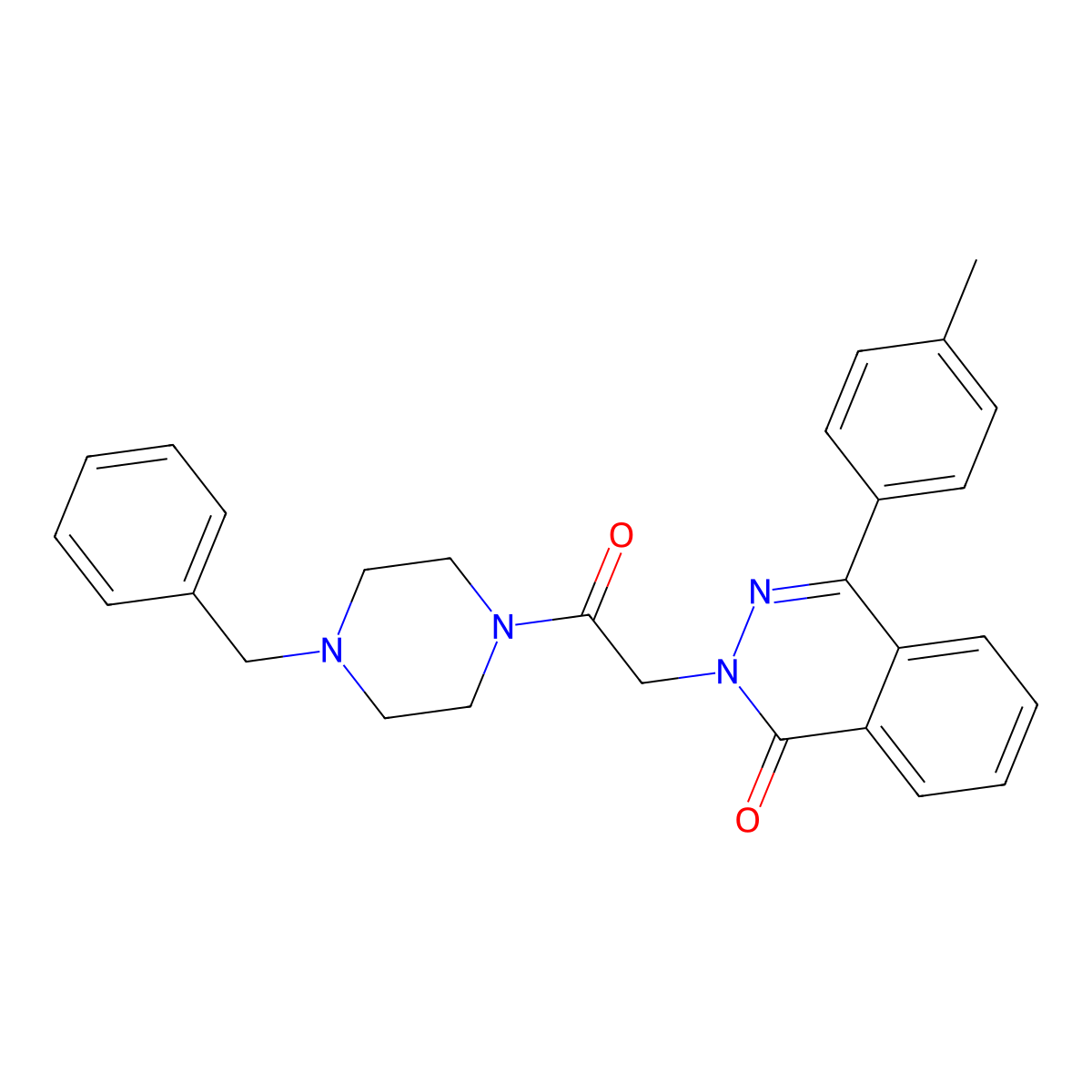 2-[2-(4-Benzylpiperazin-1-yl)-2-oxoethyl]-4-(4-methylphenyl)phthalazin-1-one molecular structure, CAS 694477-38-8