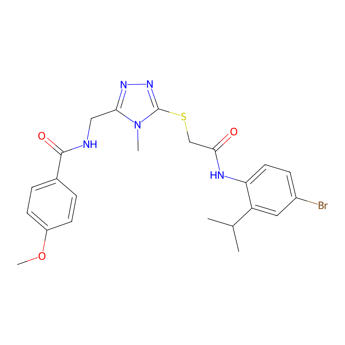 N-[[5-[2-(4-bromo-2-propan-2-ylanilino)-2-oxoethyl]sulfanyl-4-methyl-1,2,4-triazol-3-yl]methyl]-4-methoxybenzamide molecular structure, CAS 694478-00-7