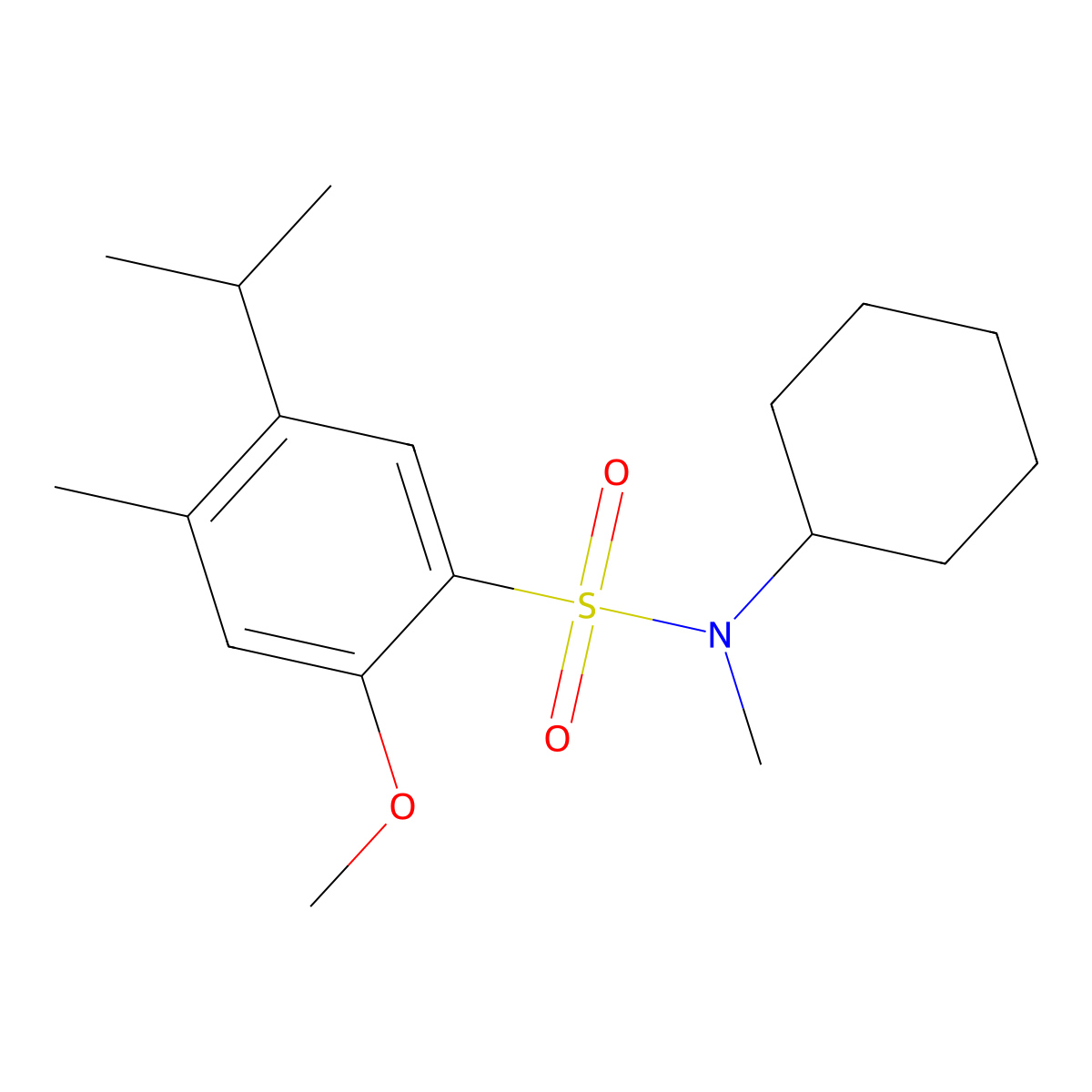 Cyclohexyl{[2-methoxy-4-methyl-5-(methylethyl)phenyl]sulfonyl}methylamine molecular structure, CAS 694478-11-0