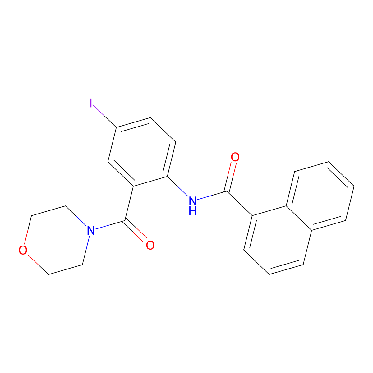 N-[4-iodo-2-(morpholine-4-carbonyl)phenyl]naphthalene-1-carboxamide molecular structure, CAS 694478-15-4