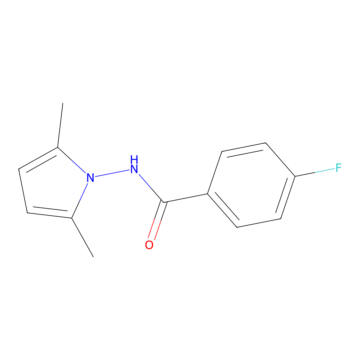 N-(2,5-dimethylpyrrol-1-yl)-4-fluorobenzamide molecular structure, CAS 694478-30-3