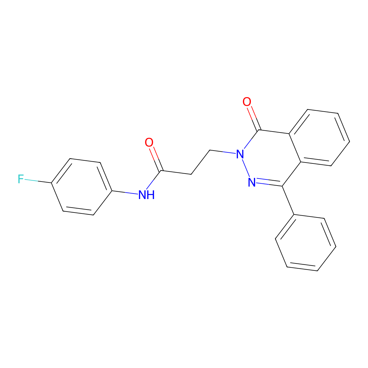 N-(4-fluorophenyl)-3-(1-oxo-4-phenylphthalazin-2-yl)propanamide molecular structure, CAS 694478-84-7