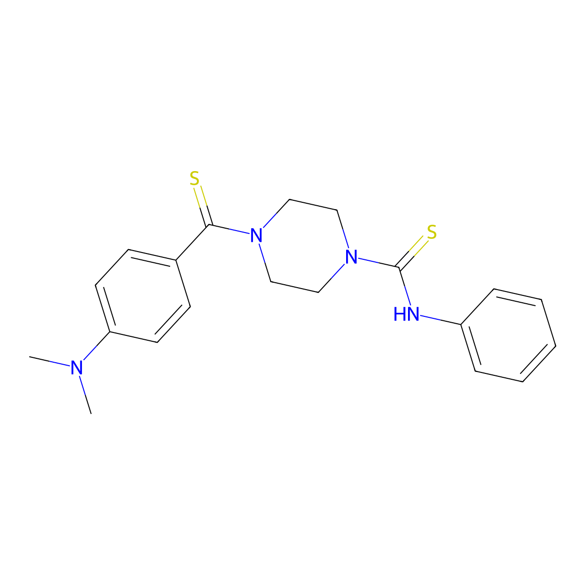 4-[4-(dimethylamino)benzenecarbothioyl]-N-phenylpiperazine-1-carbothioamide molecular structure, CAS 694478-88-1