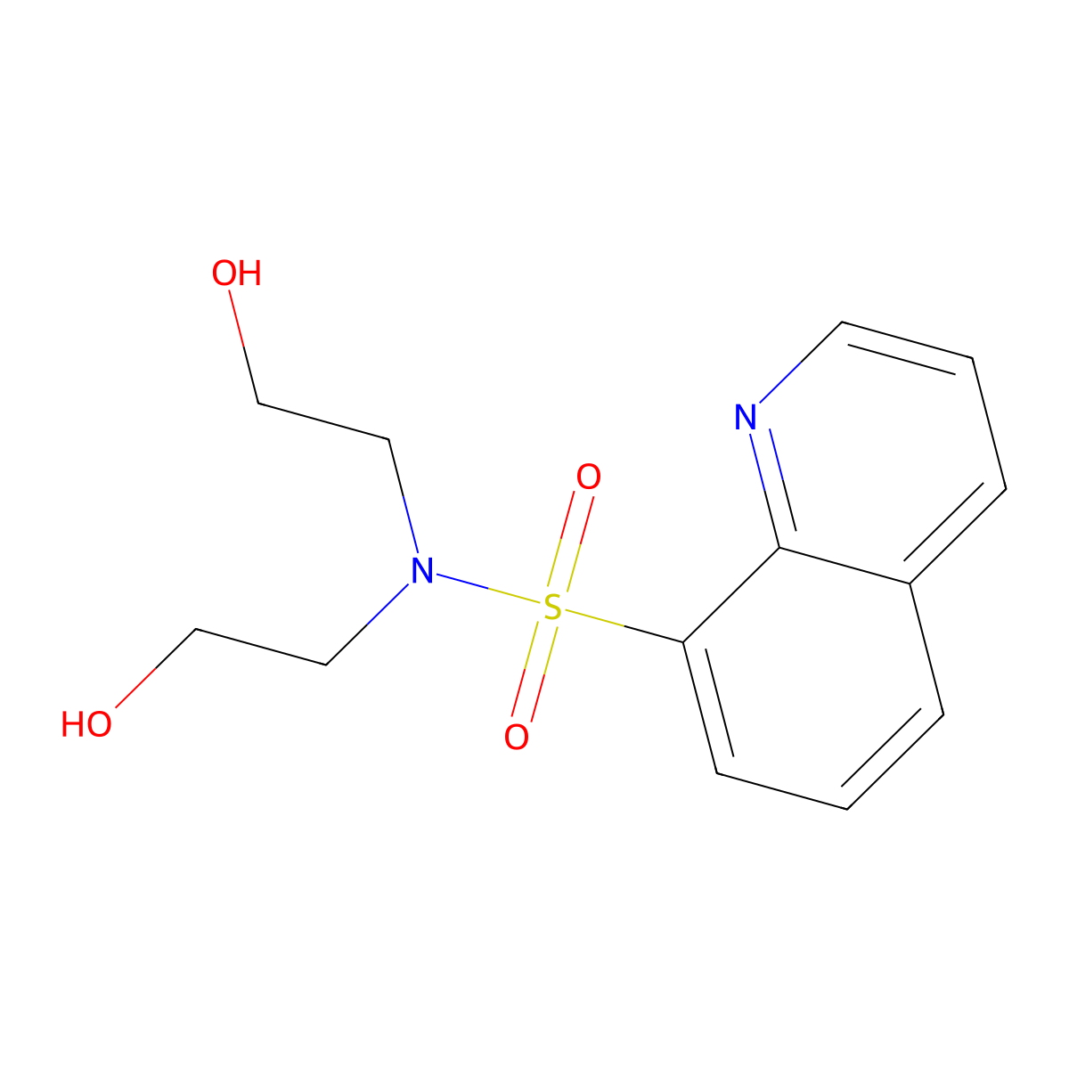 N,N-bis(2-hydroxyethyl)-8-quinolinesulfonamide molecular structure, CAS 694479-14-6