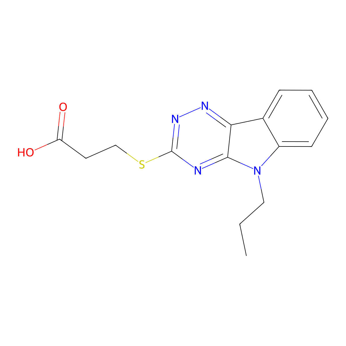 3-[(5-propyl-5H-[1,2,4]triazino[5,6-b]indol-3-yl)sulfanyl]propanoic acid molecular structure, CAS 694479-55-5