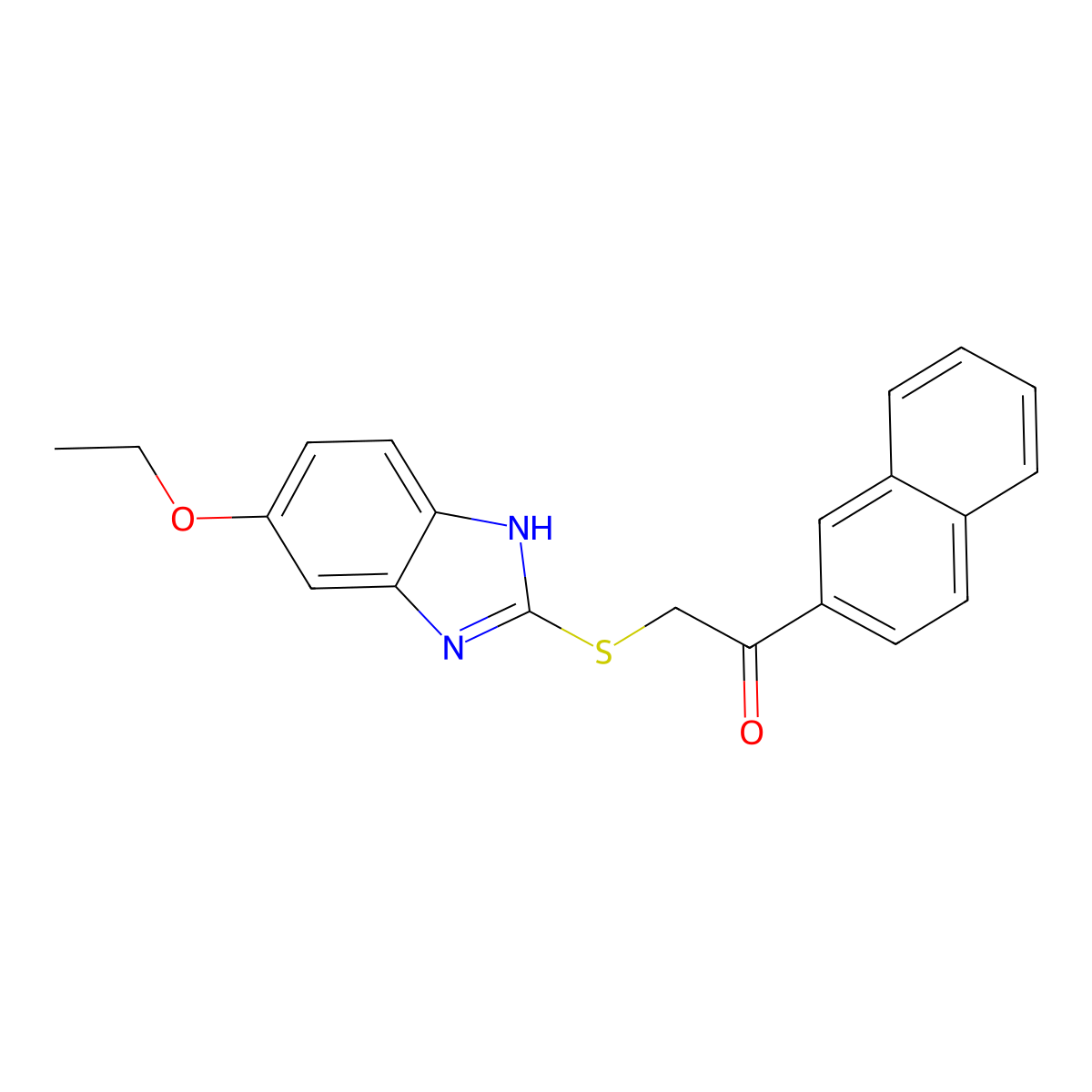 2-[(6-ethoxy-1H-benzimidazol-2-yl)sulfanyl]-1-naphthalen-2-ylethanone molecular structure, CAS 694479-57-7