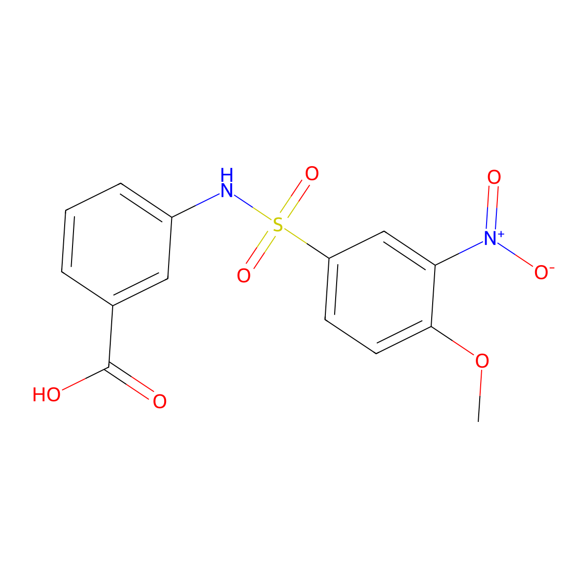 3-{[(4-Methoxy-3-nitrophenyl)sulfonyl]amino}benzoic acid molecular structure, CAS 694479-60-2