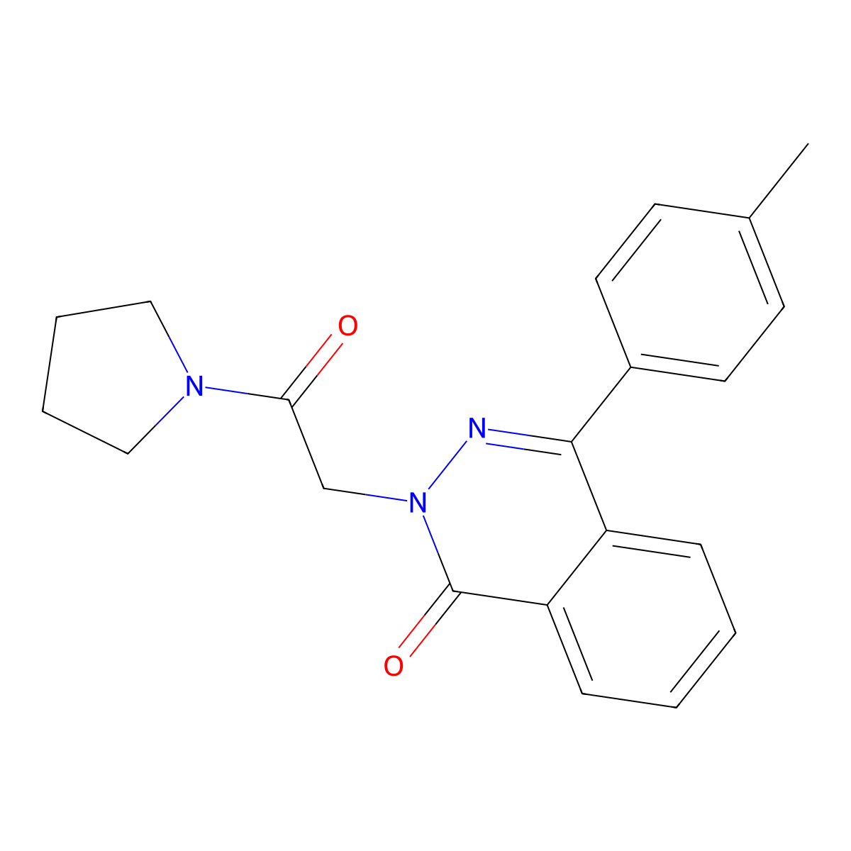 4-(4-Methylphenyl)-2-(2-oxo-2-pyrrolidin-1-ylethyl)phthalazin-1-one molecular structure, CAS 694479-66-8