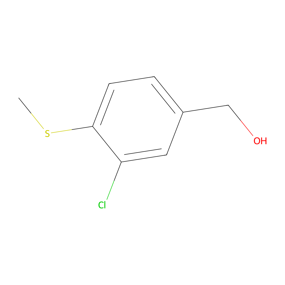 (3-Chloro-4-(methylthio)phenyl)methanol molecular structure, CAS 694481-00-0