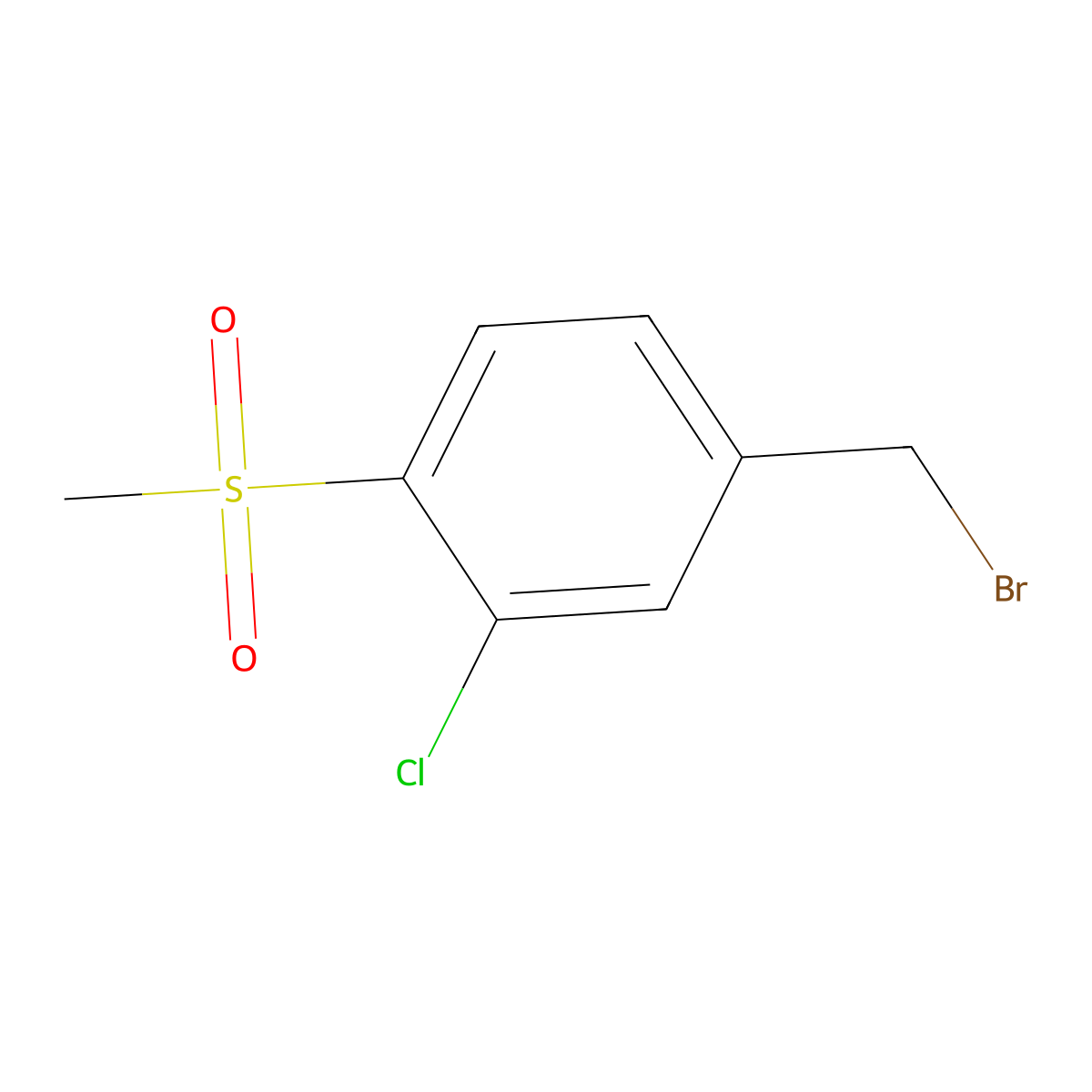 4-(Bromomethyl)-2-chloro-1-methanesulfonylbenzene molecular structure, CAS 694481-02-2
