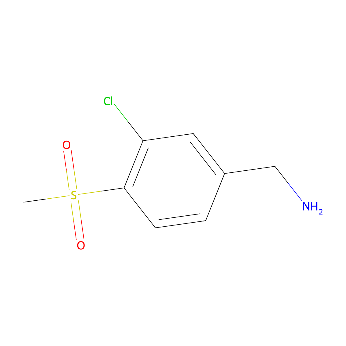 (3-Chloro-4-methanesulfonylphenyl)methanamine molecular structure, CAS 694481-03-3