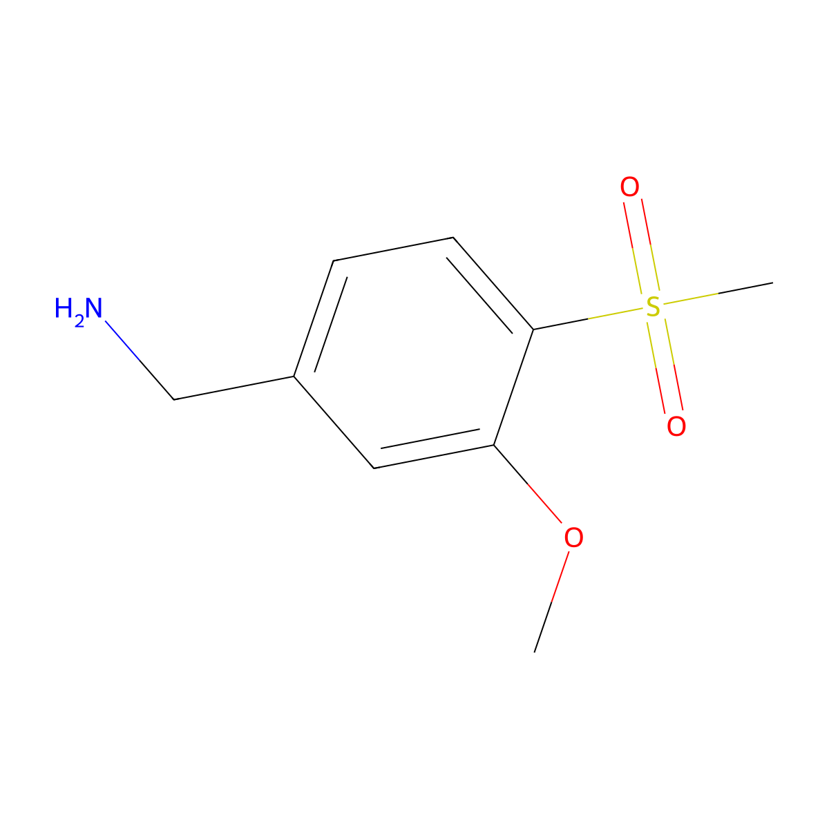 3-Methoxy-4-(methylsulfonyl)benzylamine molecular structure, CAS 694481-08-8