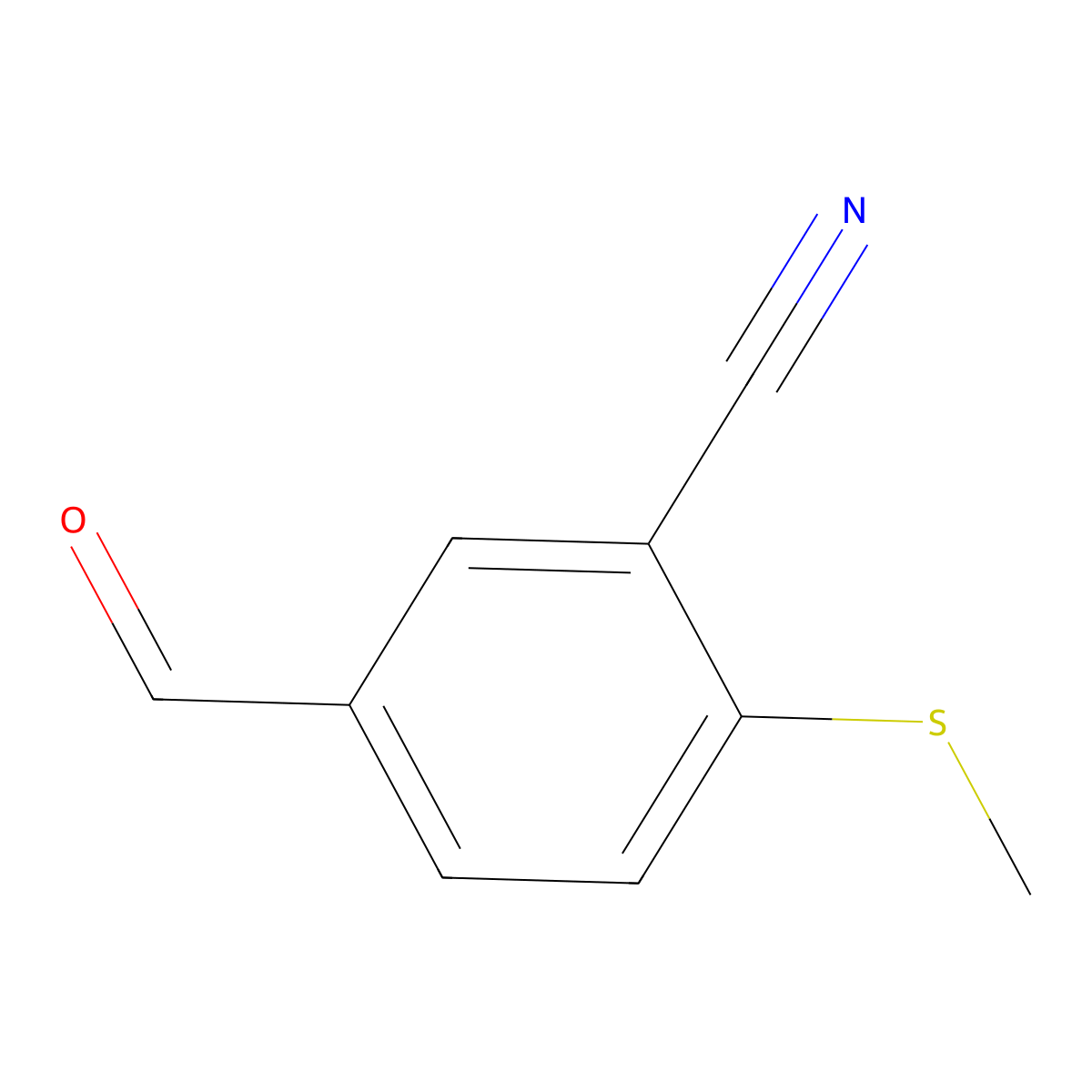 5-Formyl-2-(methylsulfanyl)benzonitrile molecular structure, CAS 694481-16-8