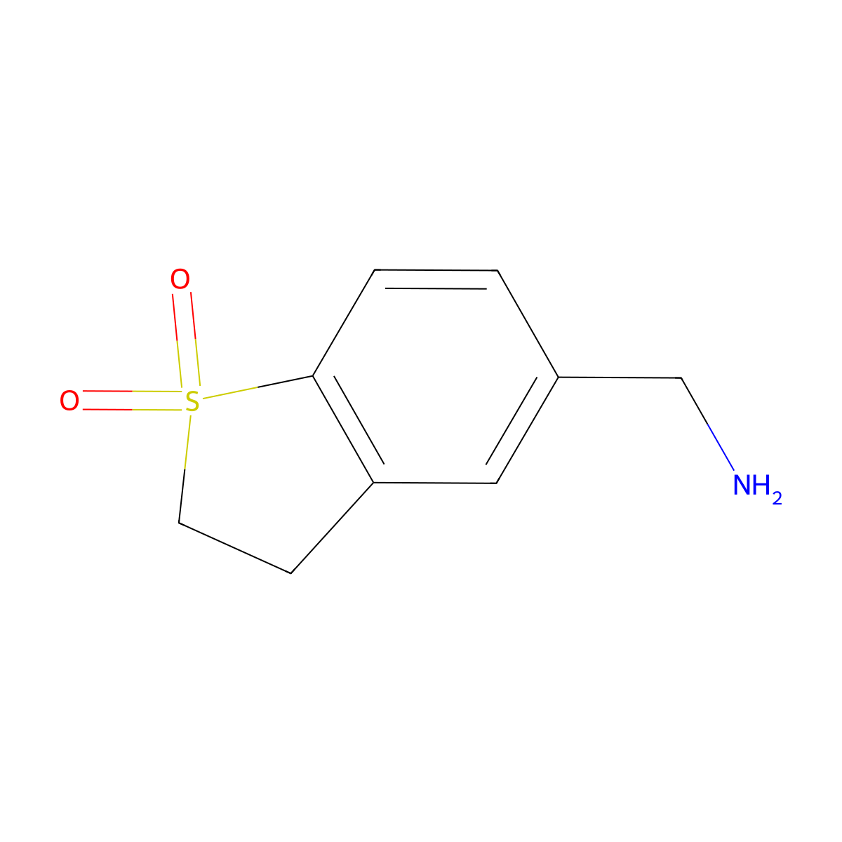 (1,1-Dioxido-2,3-dihydro-1-benzothien-5-yl)methylamine molecular structure, CAS 694481-80-6