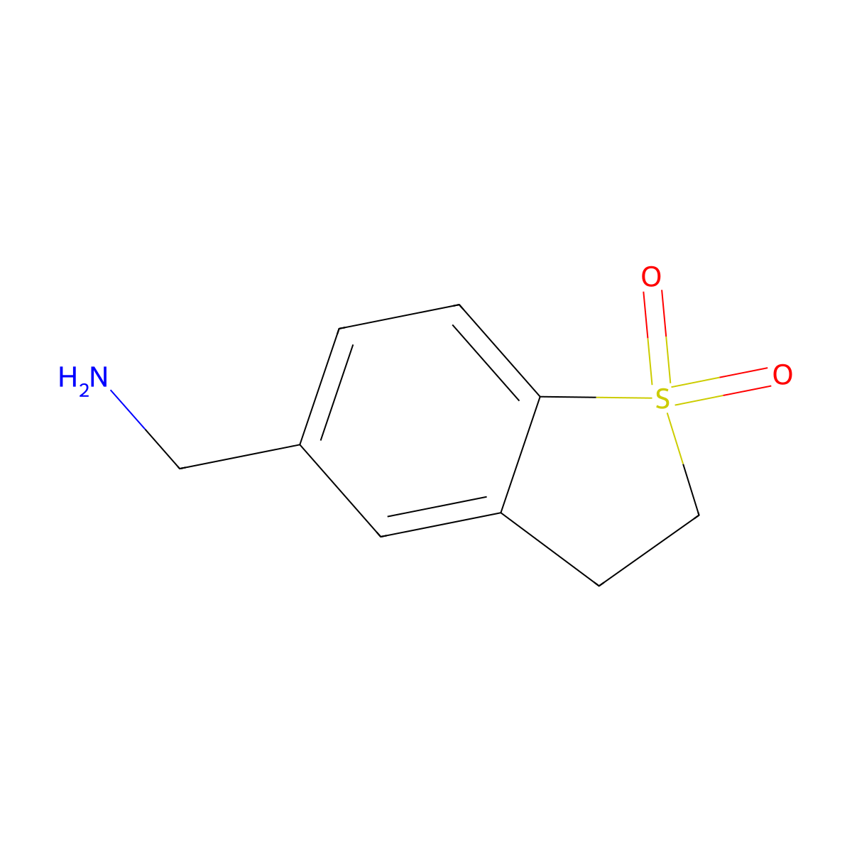 (1,1-Dioxido-2,3-dihydro-1-benzothien-5-yl)methylamine molecular structure, CAS 694481-80-6