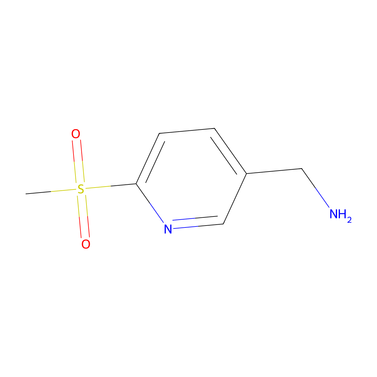 (6-(Methylsulfonyl)pyridin-3-yl)methanamine molecular structure, CAS 694482-76-3