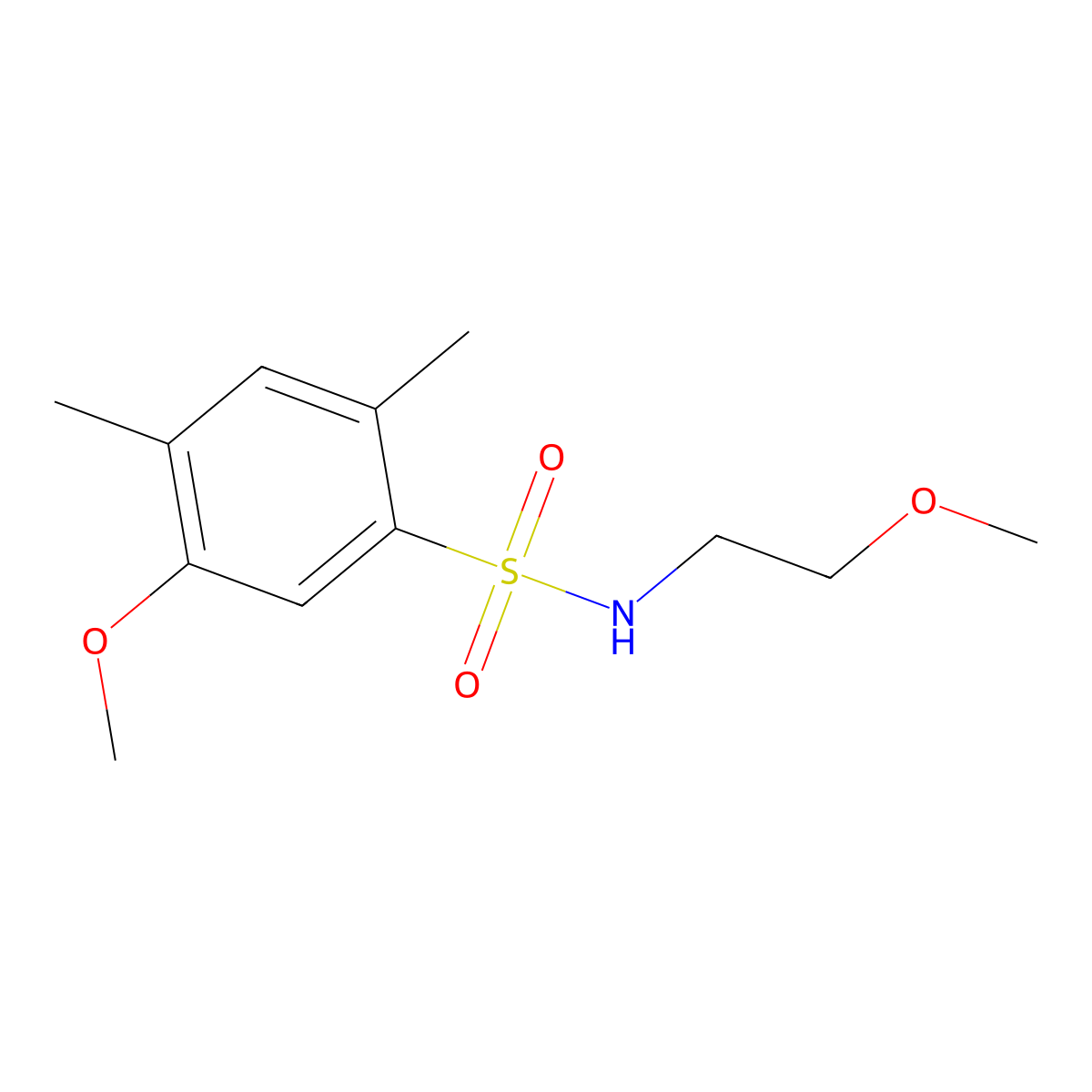 5-methoxy-N-(2-methoxyethyl)-2,4-dimethylbenzenesulfonamide molecular structure, CAS 694484-21-4