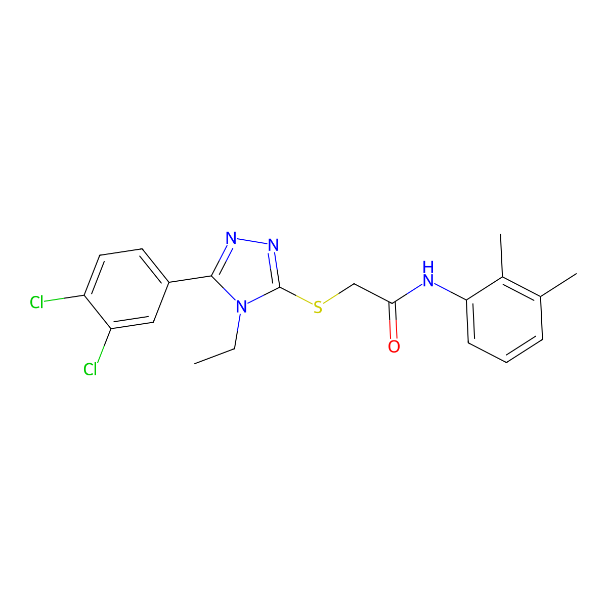 2-[[5-(3,4-dichlorophenyl)-4-ethyl-1,2,4-triazol-3-yl]sulfanyl]-N-(2,3-dimethylphenyl)acetamide molecular structure, CAS 694484-30-5