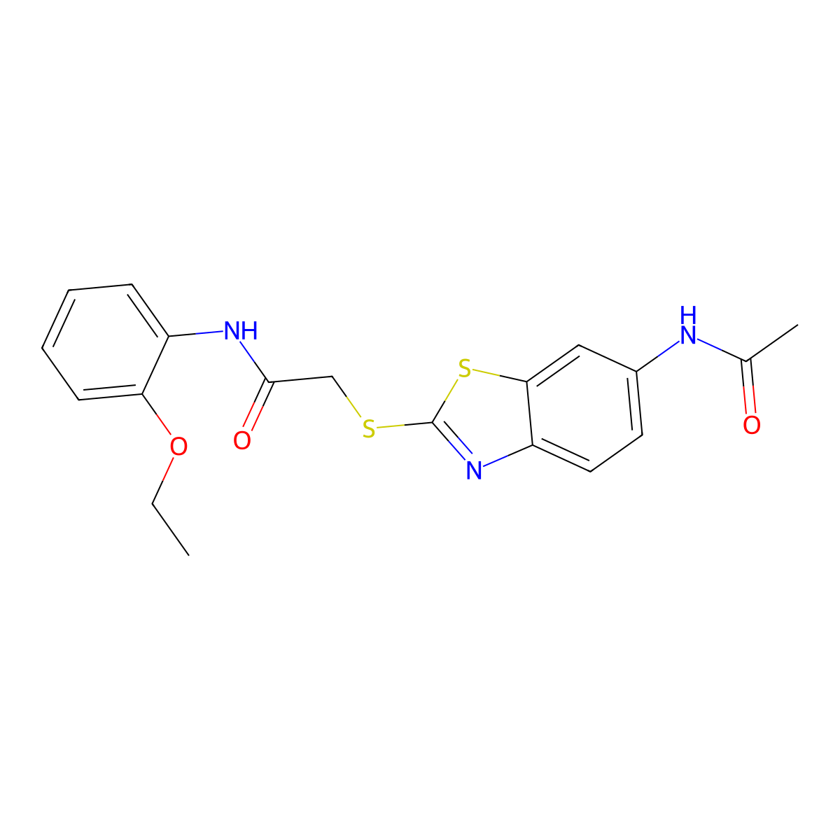2-[(6-acetamido-1,3-benzothiazol-2-yl)sulfanyl]-N-(2-ethoxyphenyl)acetamide molecular structure, CAS 694484-33-8