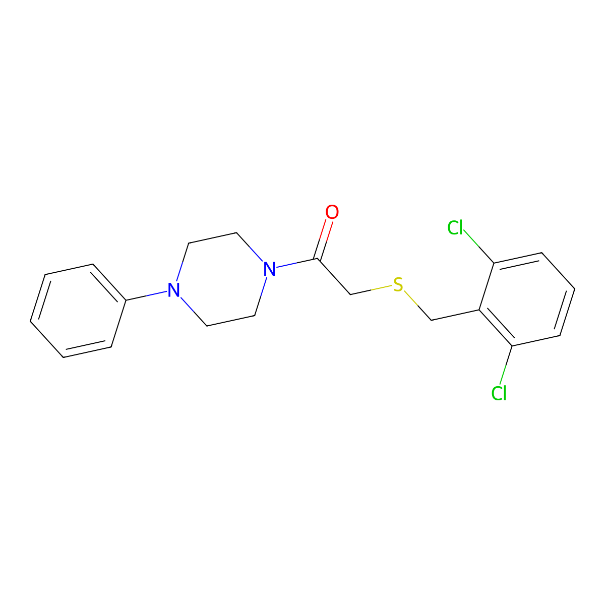 2-[(2,6-Dichlorobenzyl)sulfanyl]-1-(4-phenylpiperazin-1-yl)ethanone molecular structure, CAS 694484-39-4