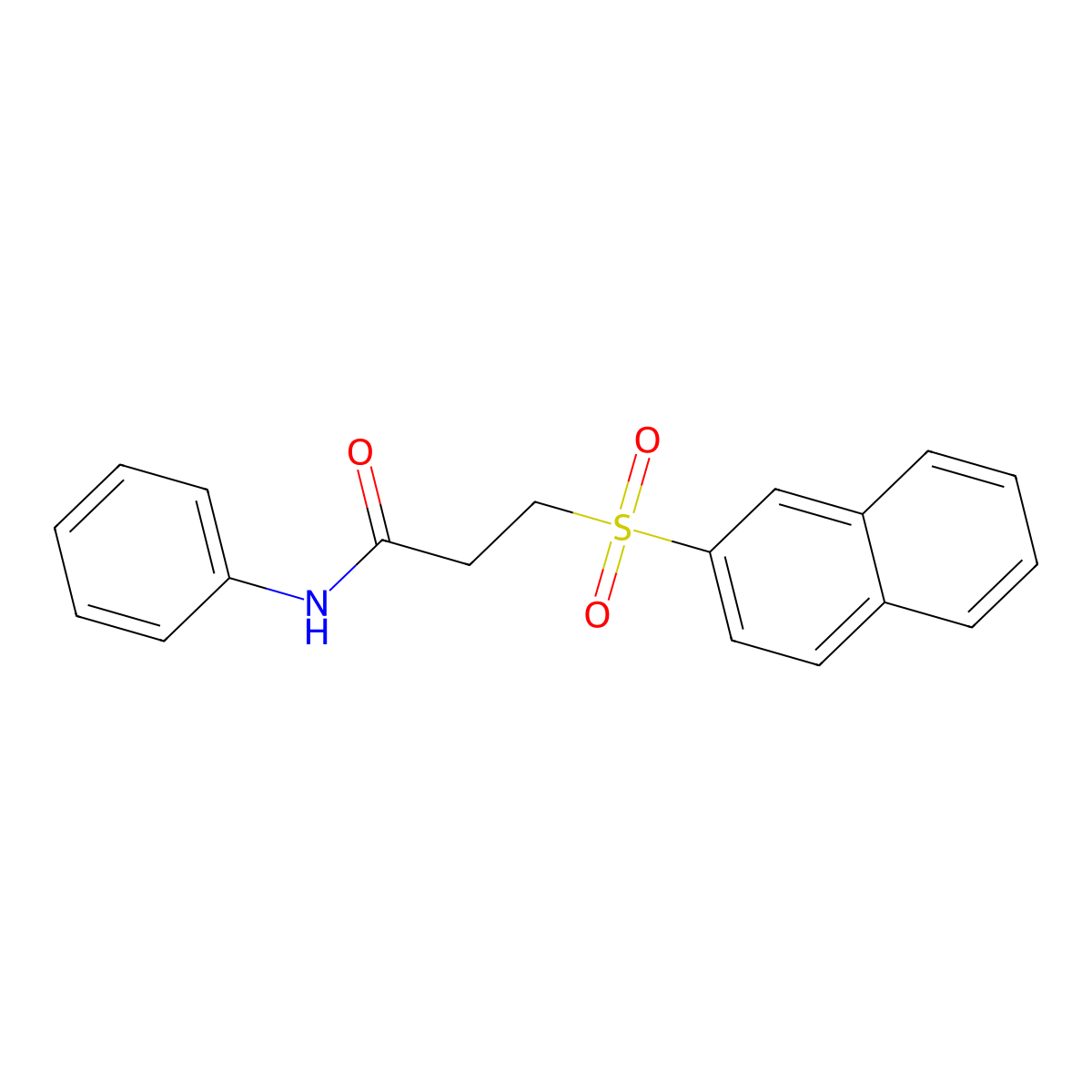 3-naphthalen-2-ylsulfonyl-N-phenylpropanamide molecular structure, CAS 694484-41-8