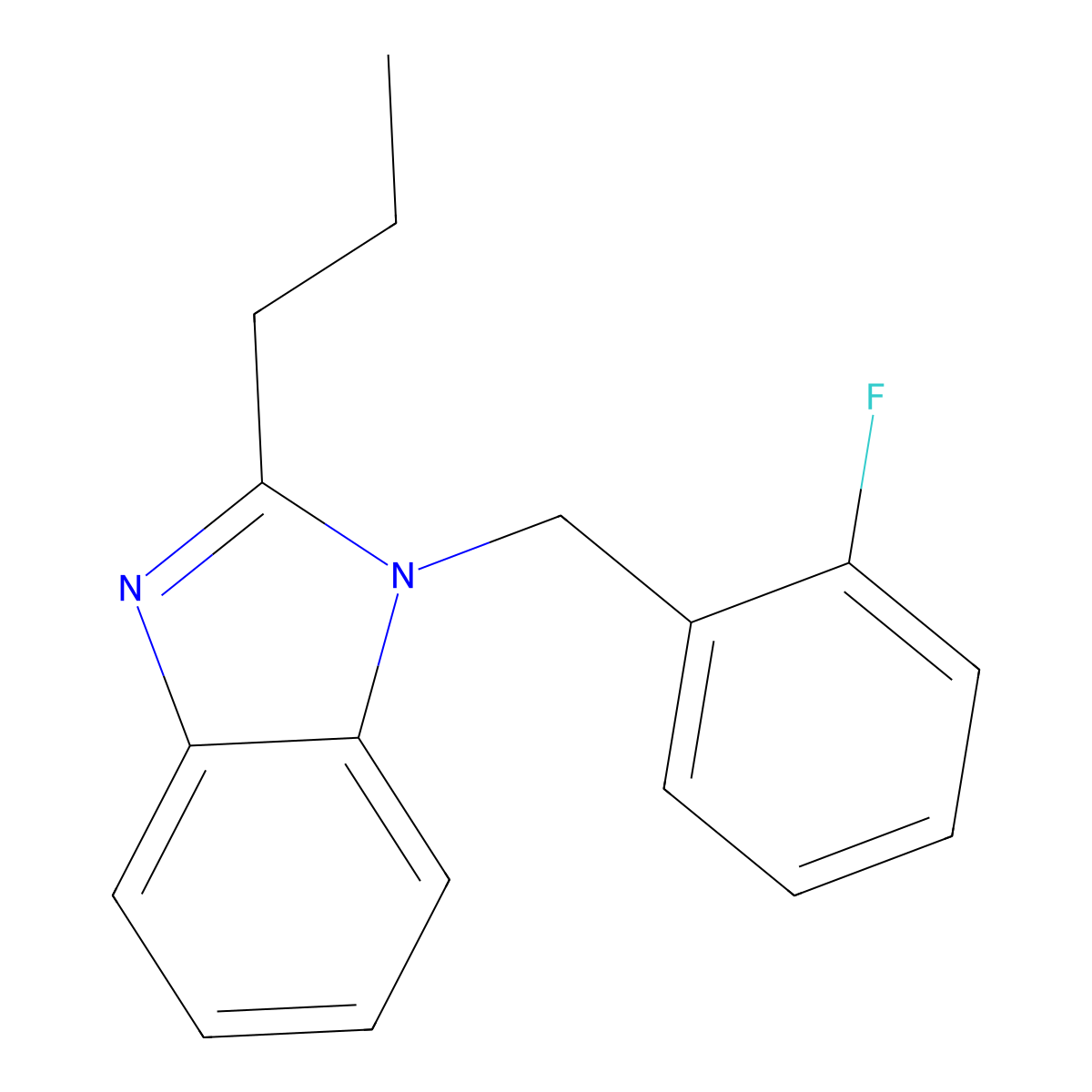 1-[(2-Fluorophenyl)methyl]-2-propylbenzimidazole molecular structure, CAS 694484-74-7