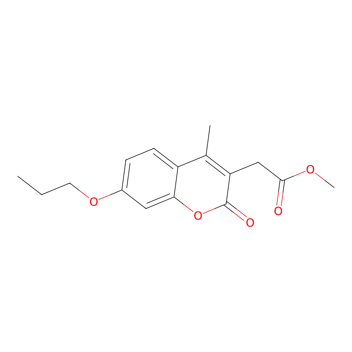 methyl (4-methyl-2-oxo-7-propoxy-2H-chromen-3-yl)acetate molecular structure, CAS 694484-92-9
