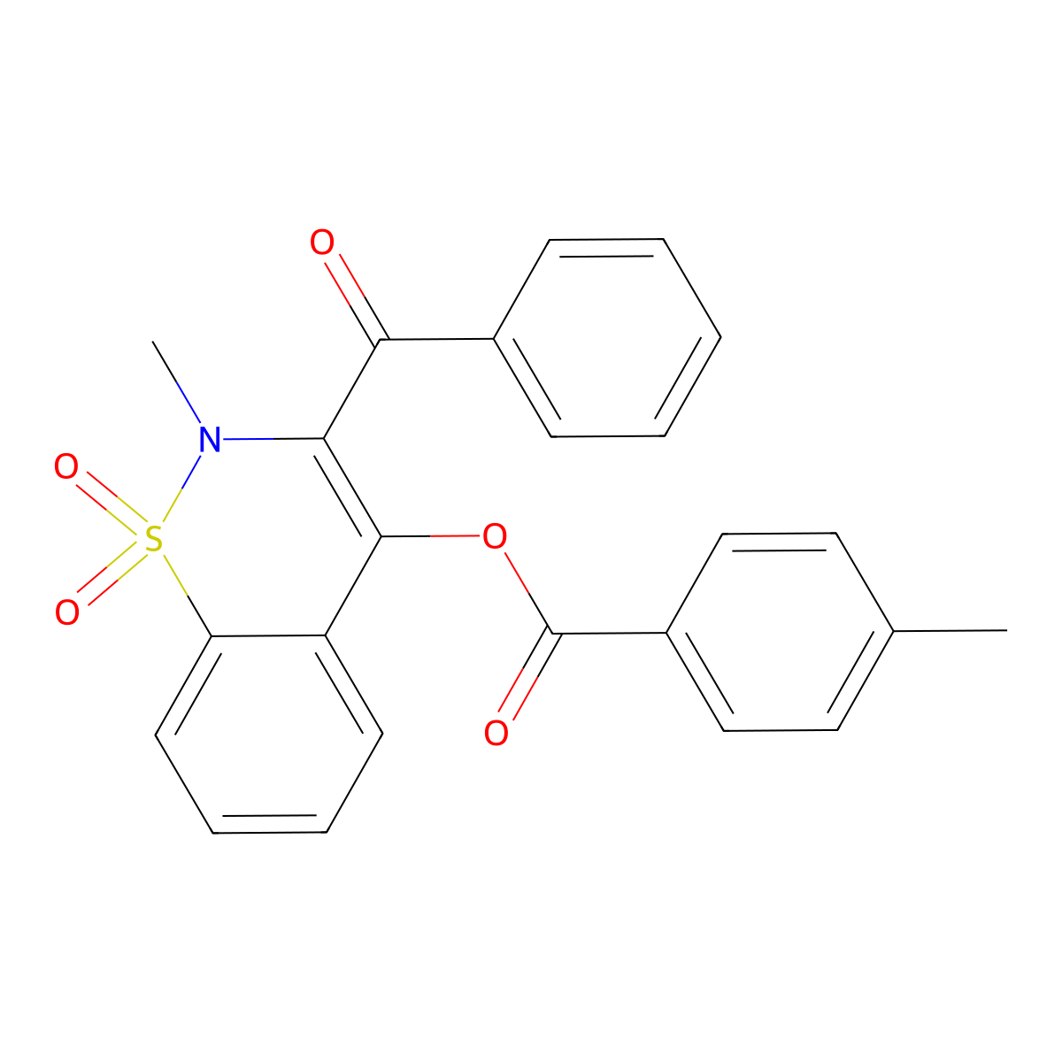 3-benzoyl-2-methyl-1,1-dioxido-2H-1,2-benzothiazin-4-yl 4-methylbenzoate molecular structure, CAS 694485-00-2