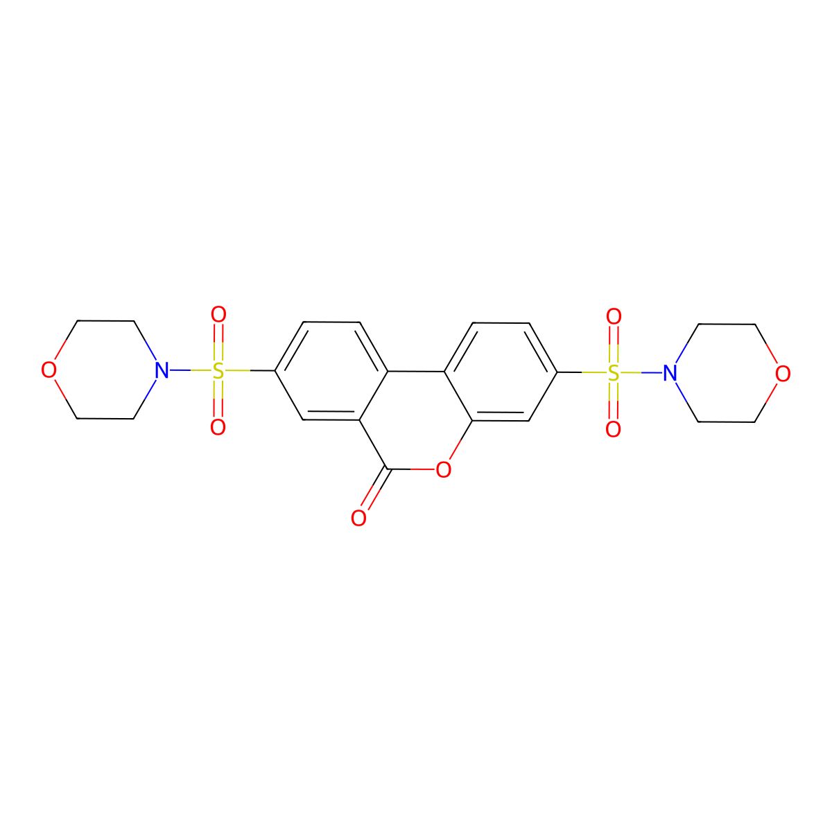 3,8-Bis(morpholin-4-ylsulfonyl)benzo[c]chromen-6-one molecular structure, CAS 694485-01-3