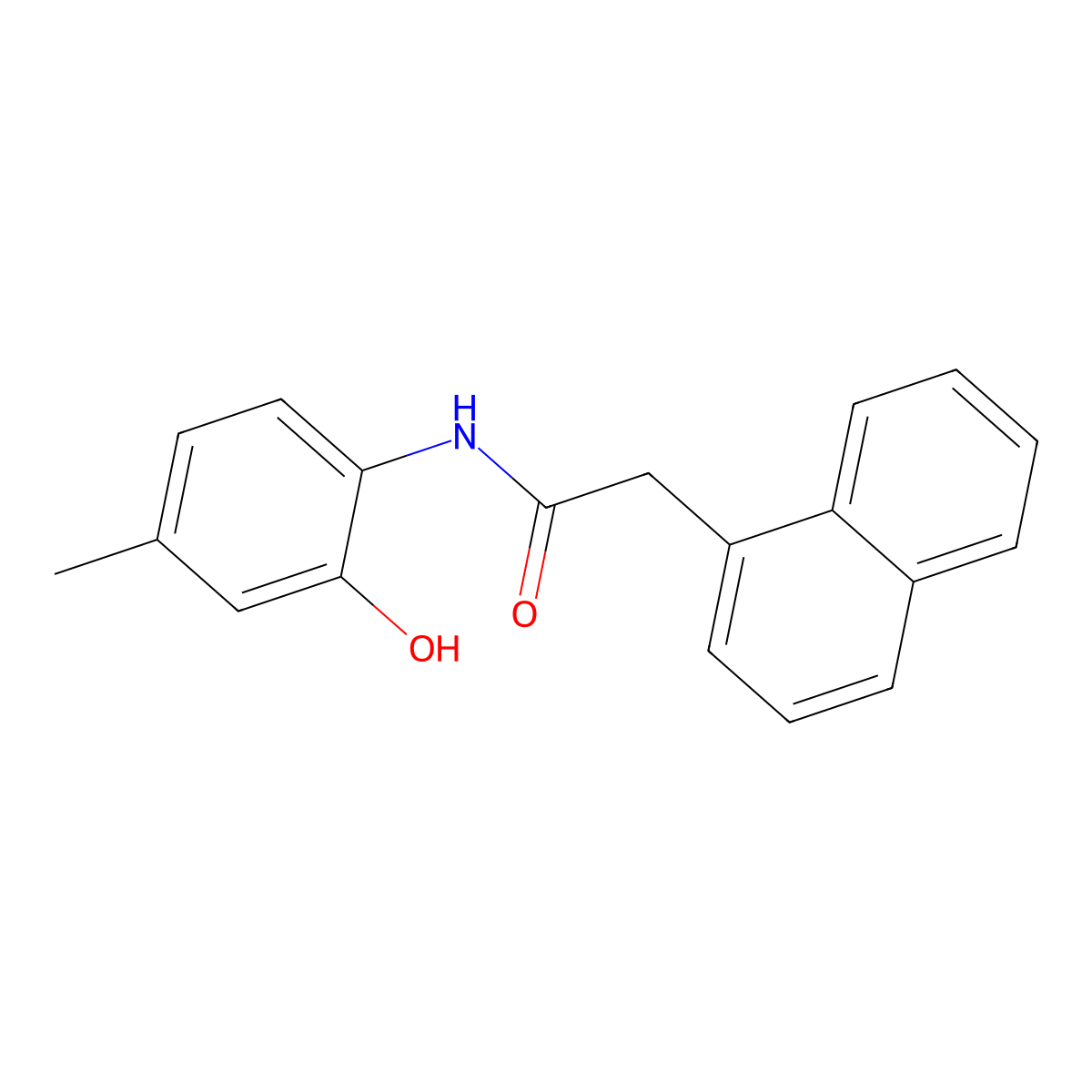 N-(2-hydroxy-4-methylphenyl)-2-(1-naphthyl)acetamide molecular structure, CAS 694485-29-5