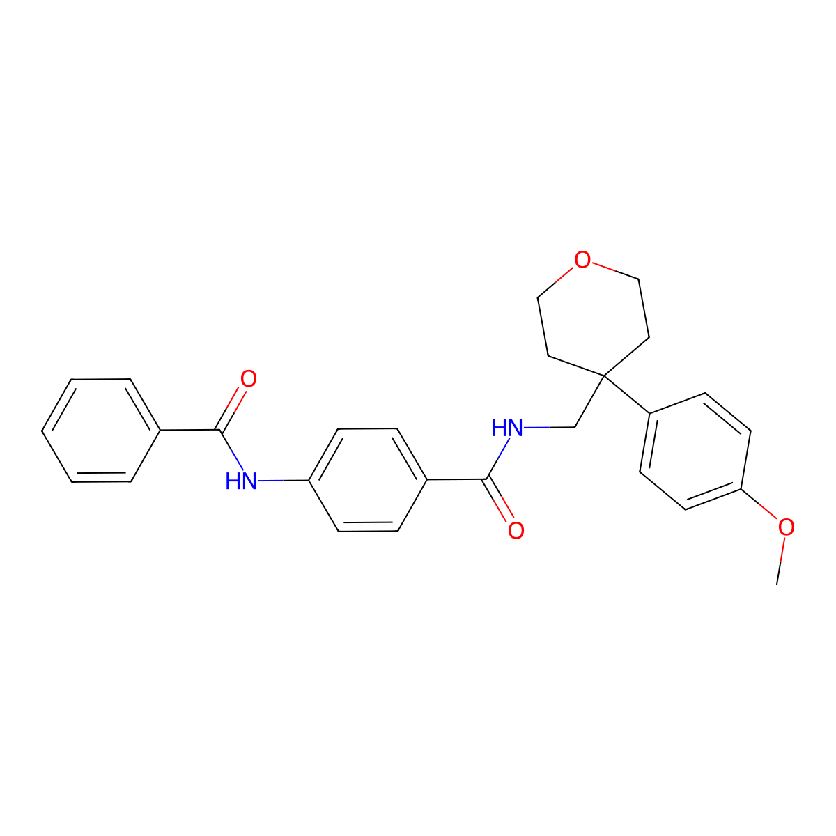 4-benzamido-N-[[4-(4-methoxyphenyl)oxan-4-yl]methyl]benzamide molecular structure, CAS 694485-33-1