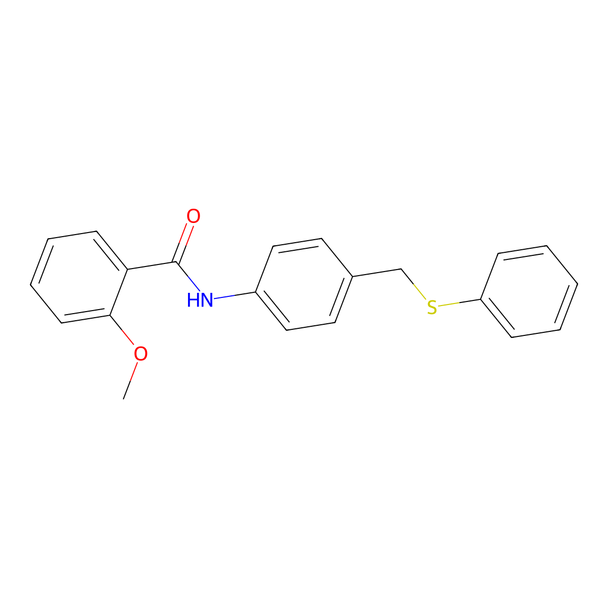 2-methoxy-N-{4-[(phenylsulfanyl)methyl]phenyl}benzamide molecular structure, CAS 694485-35-3