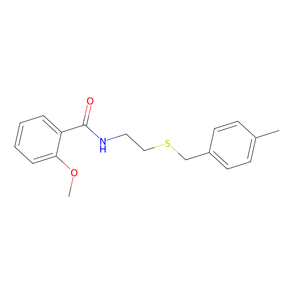 2-methoxy-N-{2-[(4-methylbenzyl)sulfanyl]ethyl}benzamide molecular structure, CAS 694485-44-4