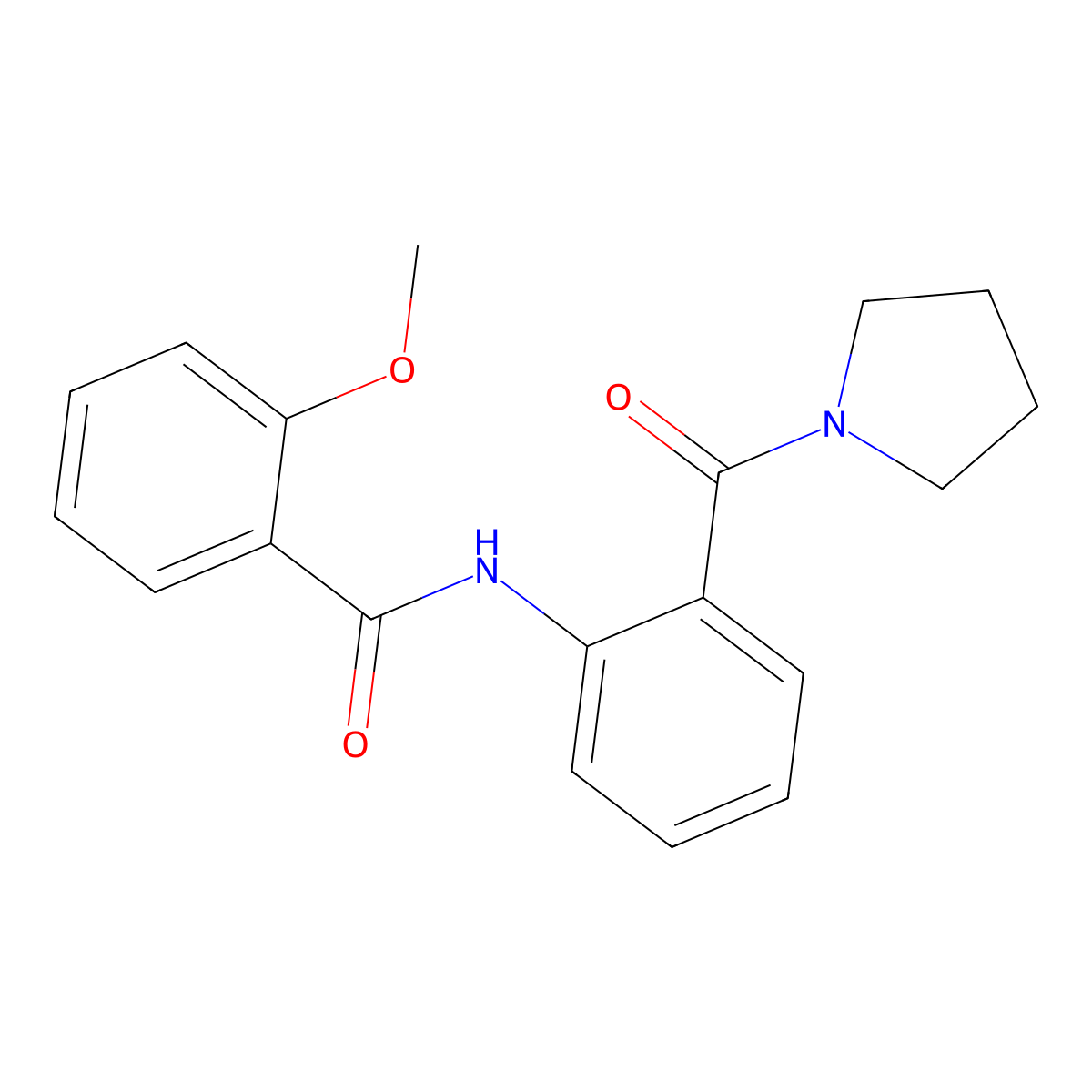 2-methoxy-N-[2-(1-pyrrolidinylcarbonyl)phenyl]benzamide molecular structure, CAS 694485-63-7