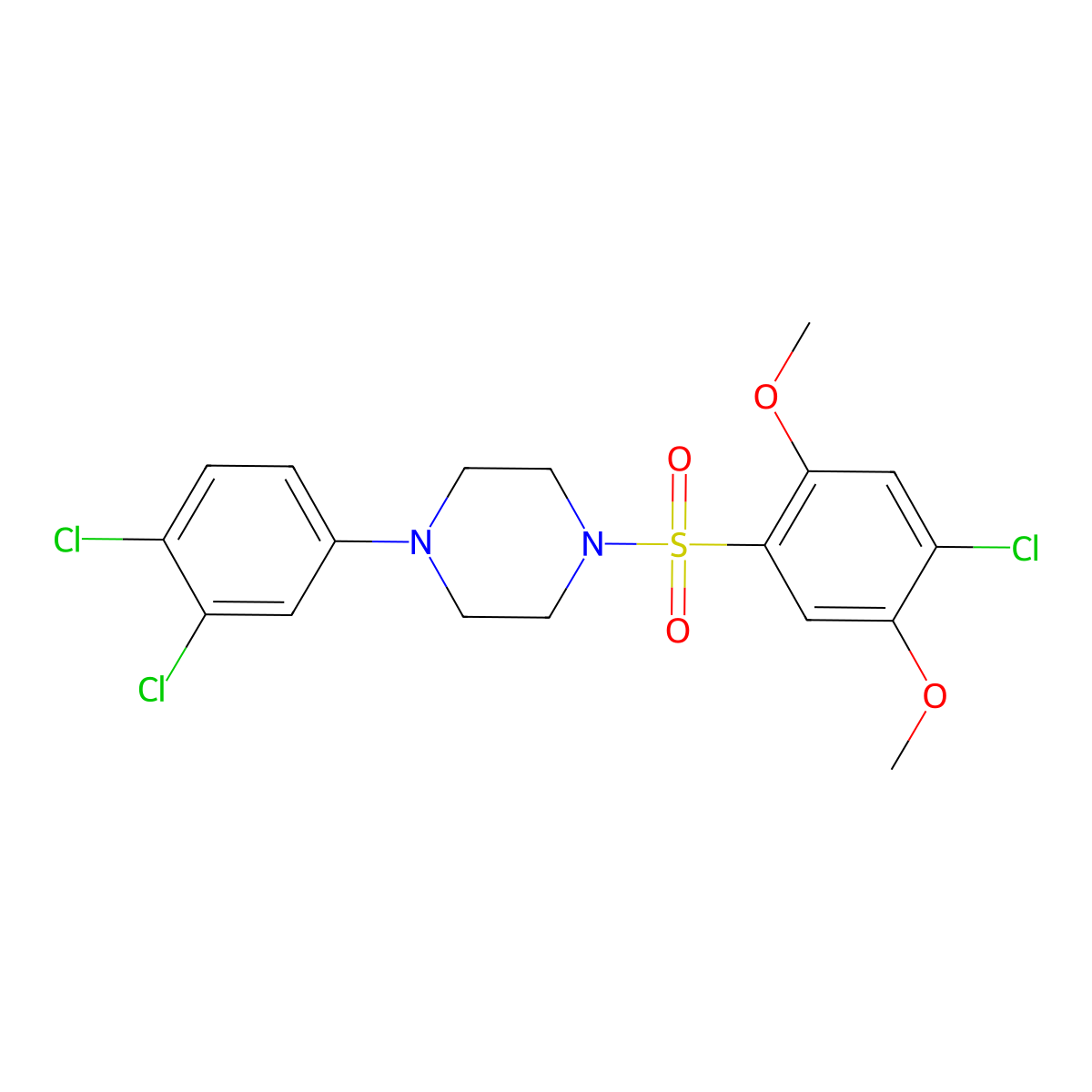 1-(4-Chloro-2,5-dimethoxybenzenesulfonyl)-4-(3,4-dichlorophenyl)piperazine molecular structure, CAS 694485-66-0