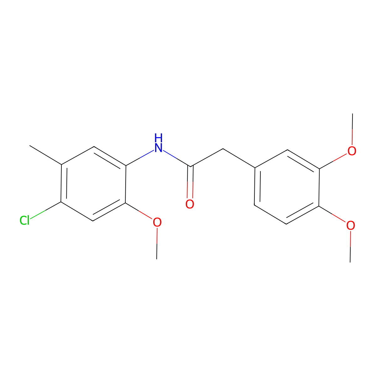 N-(4-chloro-2-methoxy-5-methylphenyl)-2-(3,4-dimethoxyphenyl)acetamide molecular structure, CAS 694485-96-6