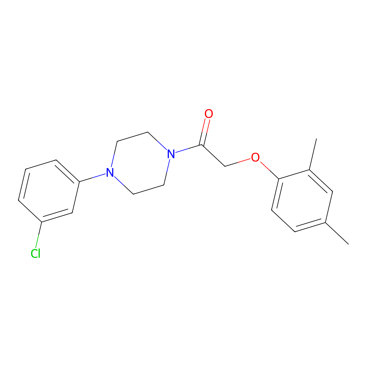 1-[4-(3-Chlorophenyl)piperazin-1-yl]-2-(2,4-dimethylphenoxy)ethanone molecular structure, CAS 694486-17-4