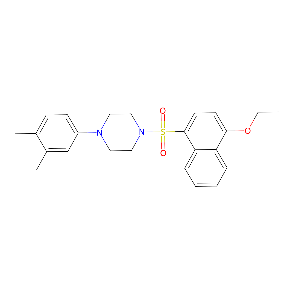 1-(3,4-Dimethylphenyl)-4-[(4-ethoxynaphthalen-1-yl)sulfonyl]piperazine molecular structure, CAS 694486-38-9