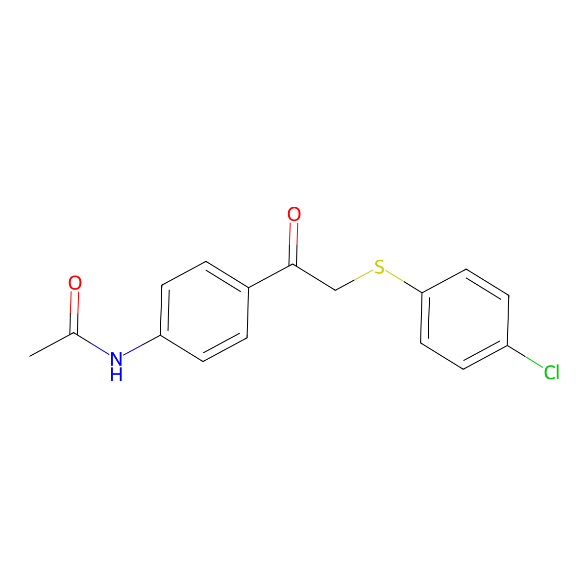 N-[4-[2-(4-chlorophenyl)sulfanylacetyl]phenyl]acetamide molecular structure, CAS 694486-40-3