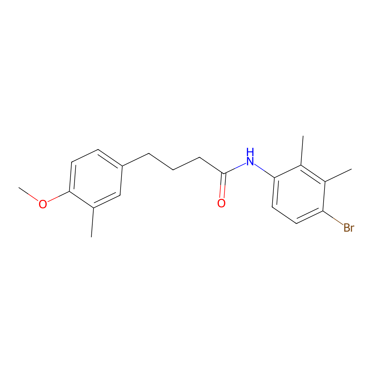 N-(4-bromo-2,3-dimethylphenyl)-4-(4-methoxy-3-methylphenyl)butanamide molecular structure, CAS 694486-63-0